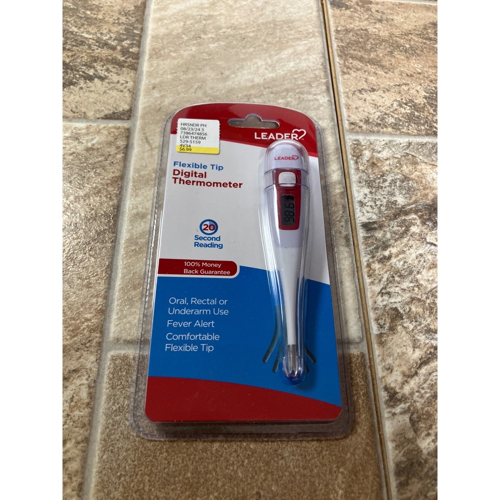Leader Flexible Tip Digital Thermometer 20 Second Reading Fever Alert MT1P11-LDR